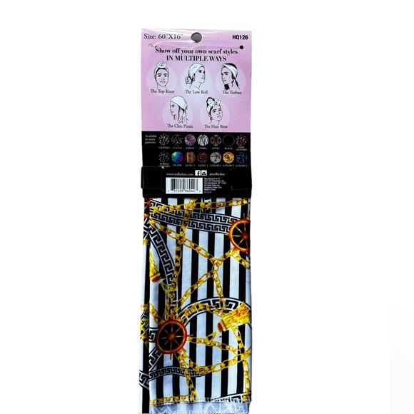 Women’s Head Wrap Silky Satin Wrap Scarf 60"x16" - Picture 3 of 6